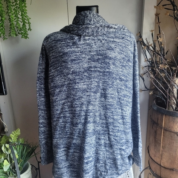 Suzy Shier Heathered Navy Blue Cardigan XL - Picture 6 of 6